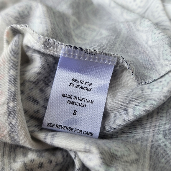 NWT Charlotte Russe Rayon Maxi Skirt Soft Elastic Waist Blue White Print Slits S - Picture 4 of 10